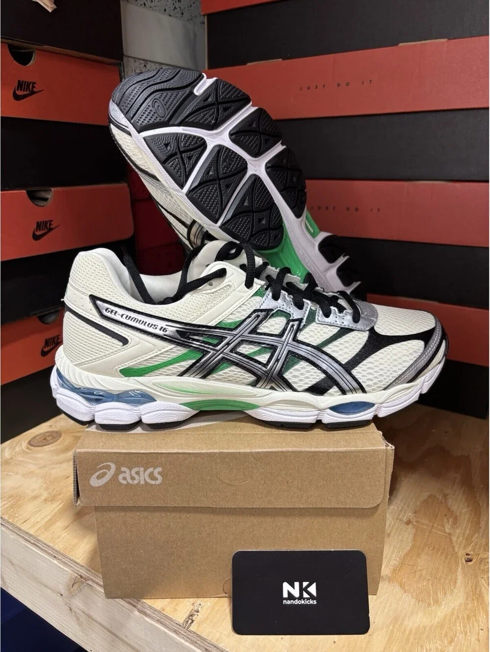 ASICS Gel-Cumulus 16 'Ivory Pure Silver' 1203A888-750 BRAND NEW MENS SIZE 6M